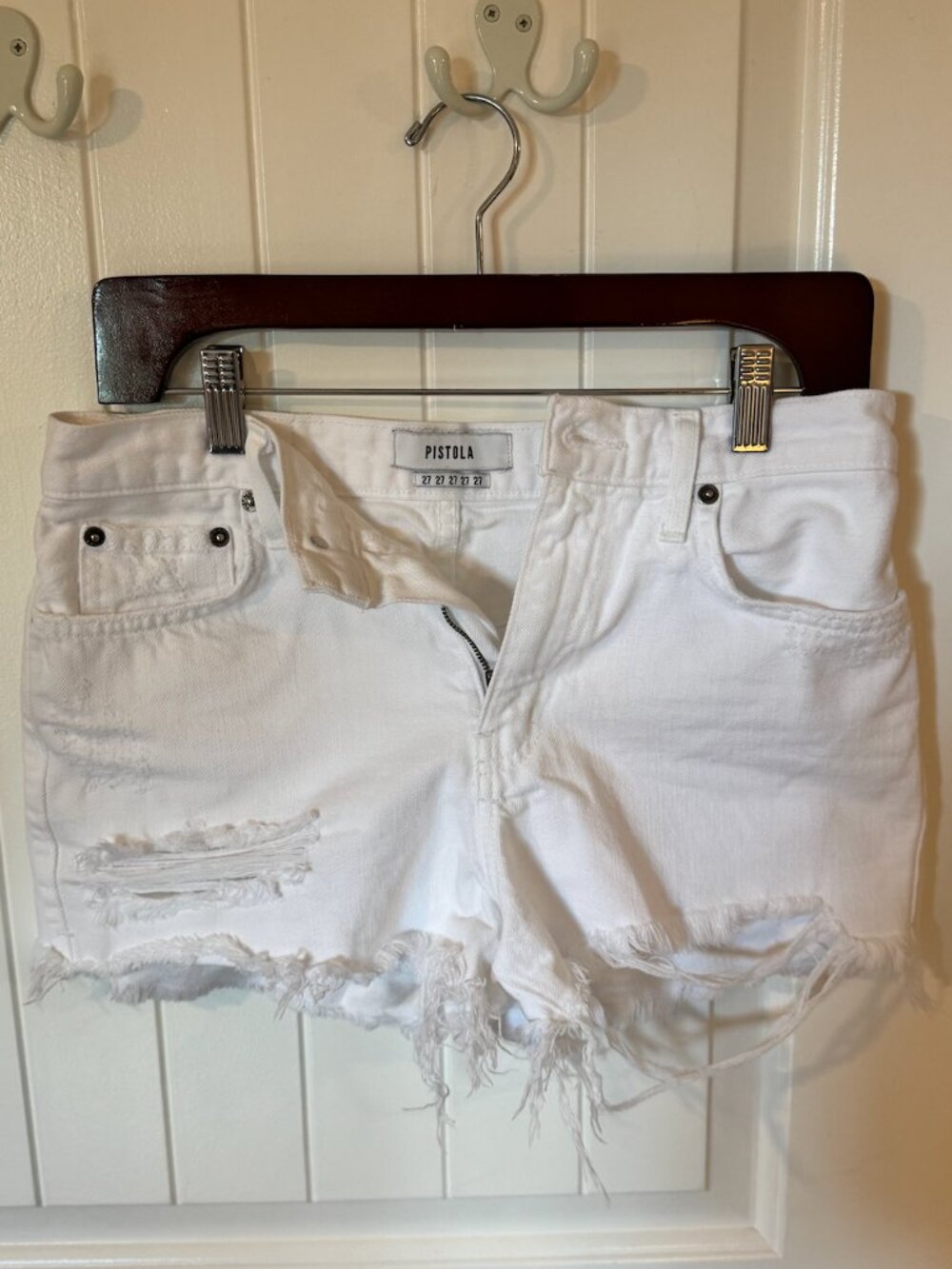 Pistola White Jean Shorts